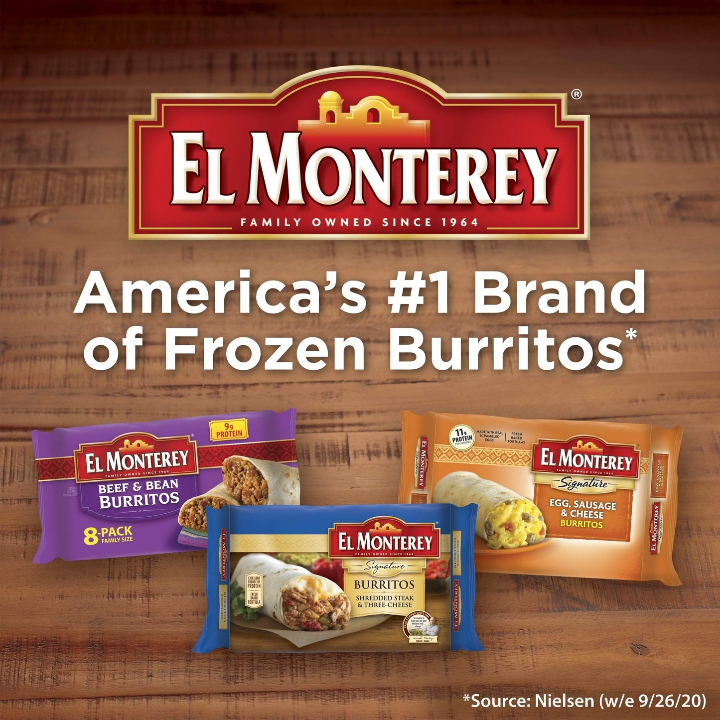 El Monterey Beef & Bean Burritos, 32 Oz, 8 Count (Frozen)