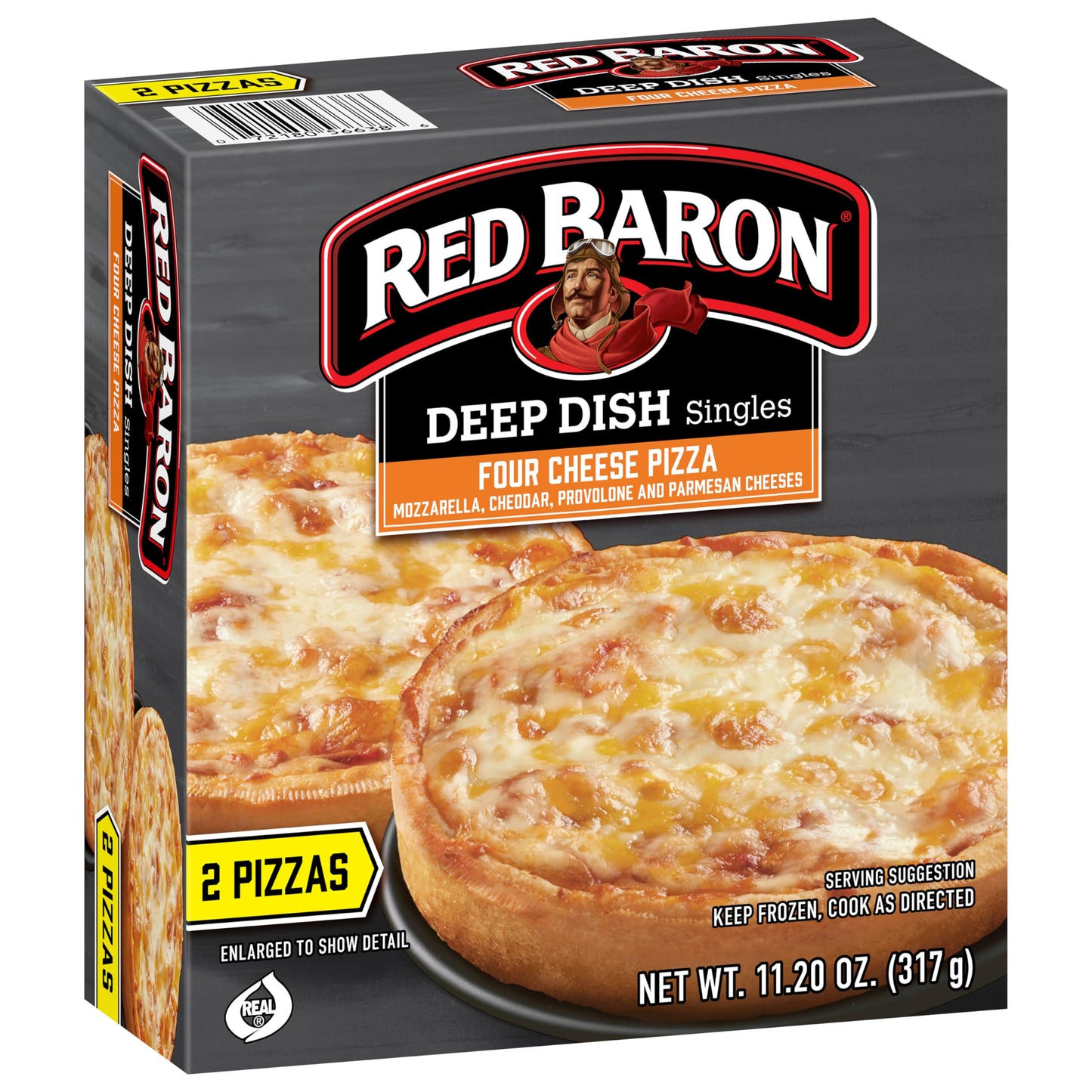 Red Baron Deep Dish Singles 4 Cheese Pizza, 11.2 oz (frozen), 2 count (Pack of 1)
