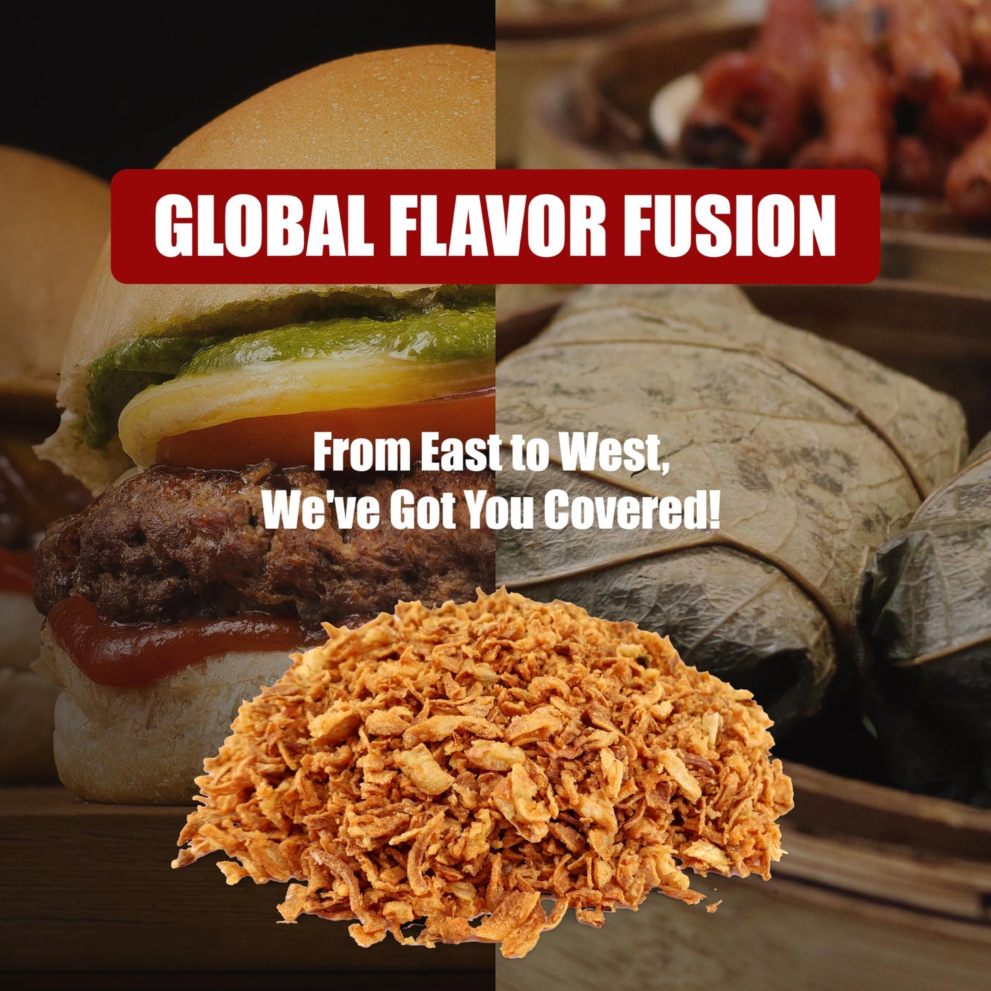 Flying Horse Crispy Fried Red Onion – Authentic Asian Topping, 16 oz (1 lb) for Noodles, Soups, Stir-Fries & Salads