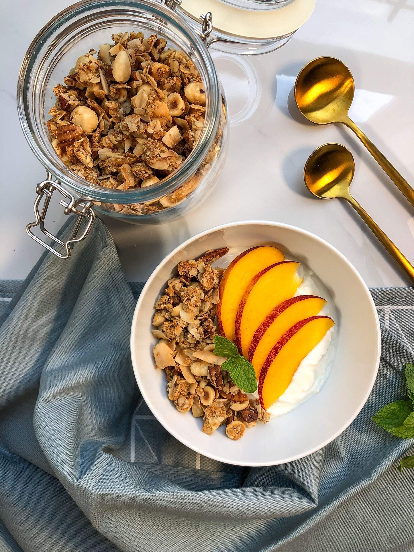 Food To Live Organic Golden Crunchy Granola, 6 Ounces - Small Batch, Handcrafted, Bulk, Great As Snack For Breakfast Cereals, Contains Hazelnuts, Pecan Nuts, Almonds, Coconut, Flax Sunflower Seeds