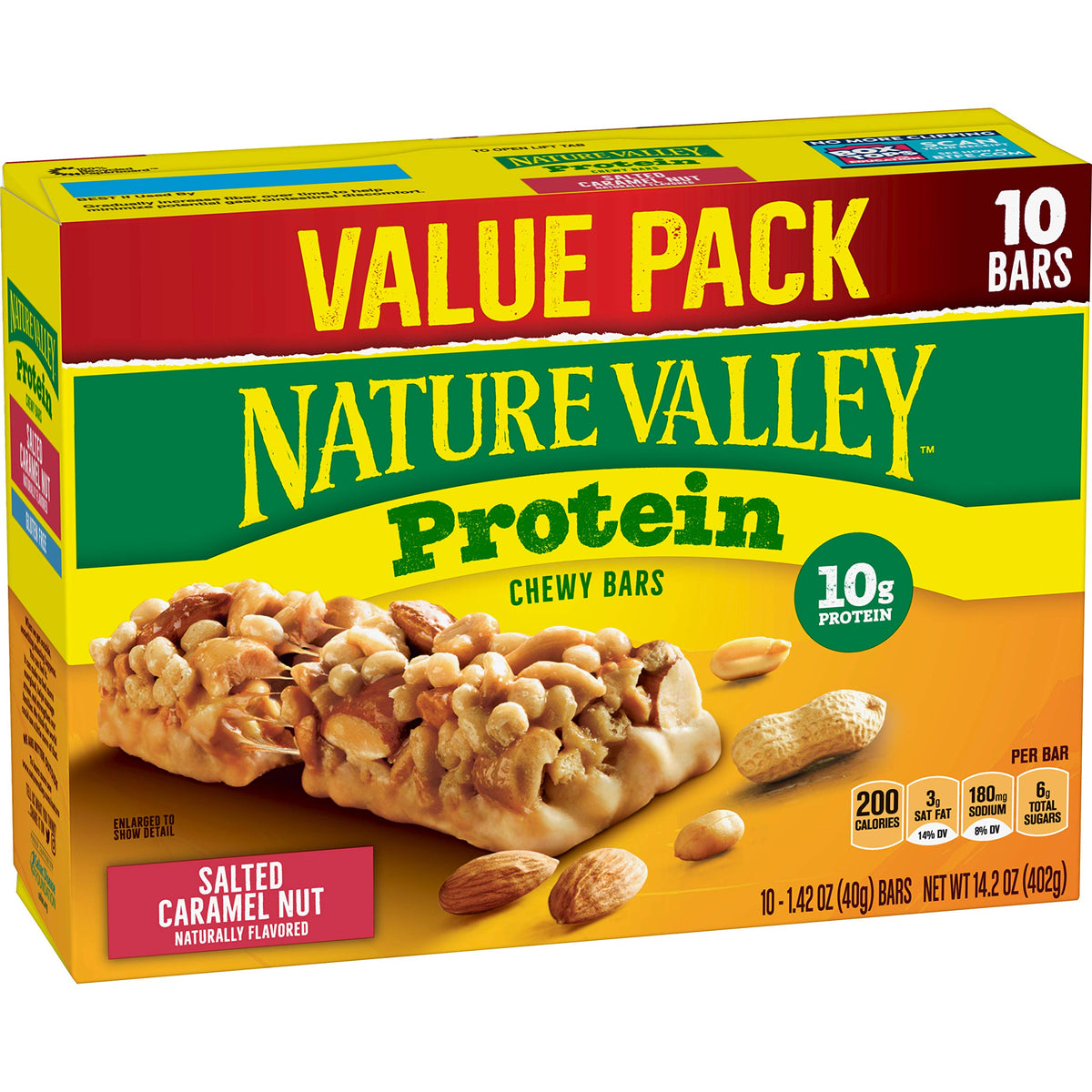 Nature Valley Protein Granola Bars, Salted Caramel Nut, Snack Bars, 10 ct, 14.2 OZ