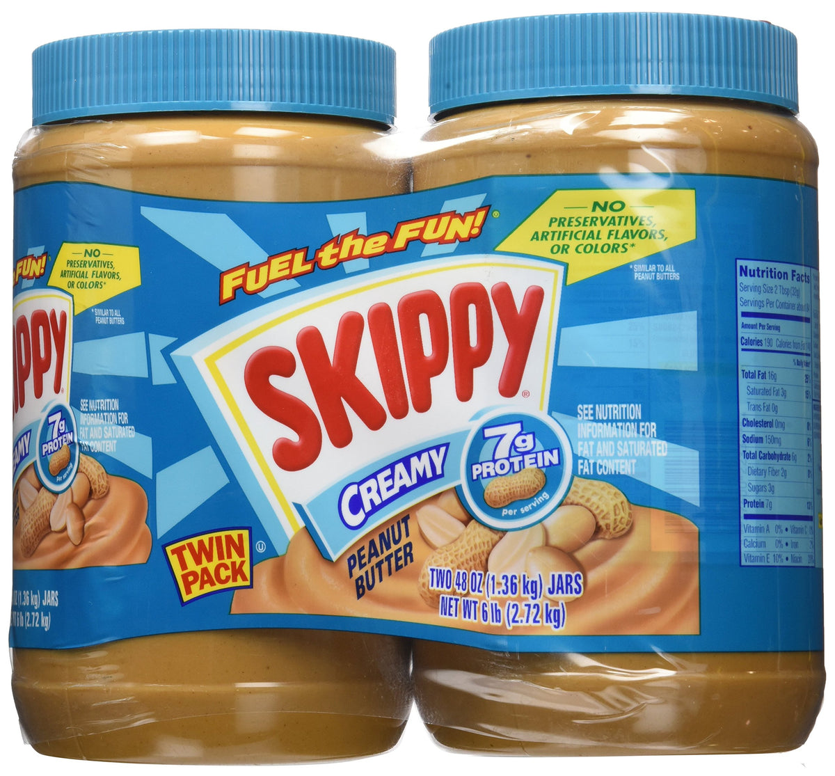Skippy Creamy Peanut Butter - Creamy 48 oz. (Pack of 2)