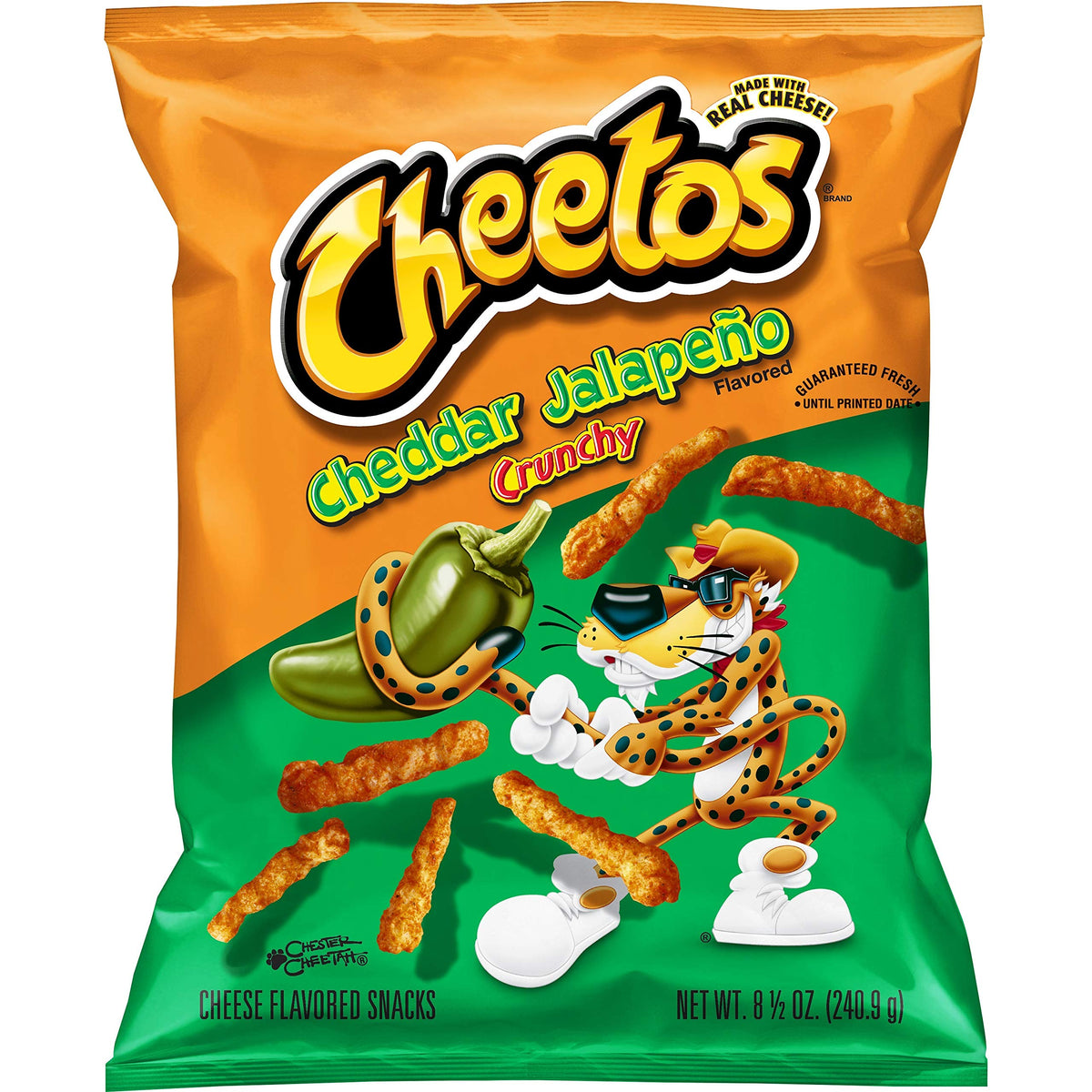 Cheetos Crunchy Cheddar Jalapeo Cheese Flavored Snacks, 8.5 Oz