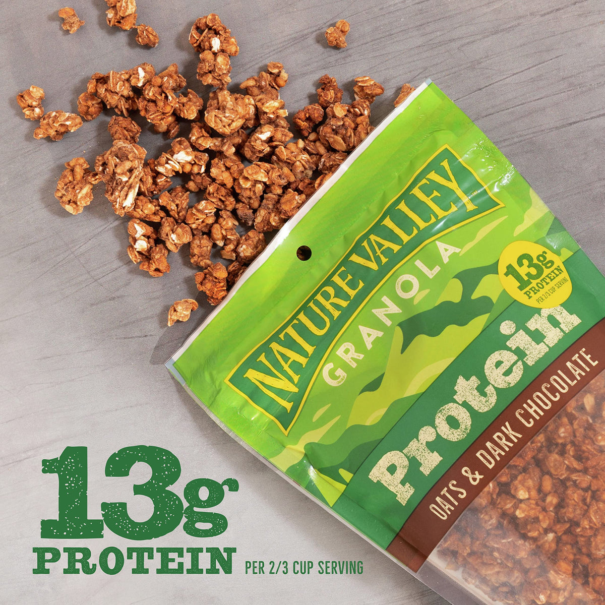 Nature Valley Protein Granola, Oats and Dark Chocolate Granola, Resealable Snack Pouch, 11 oz