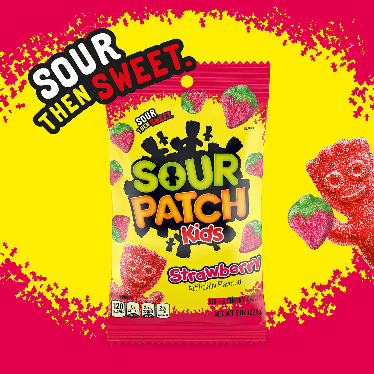 SOUR PATCH KIDS Strawberry Soft & Chewy Candy, Bulk Candy, 12-8 oz Bags