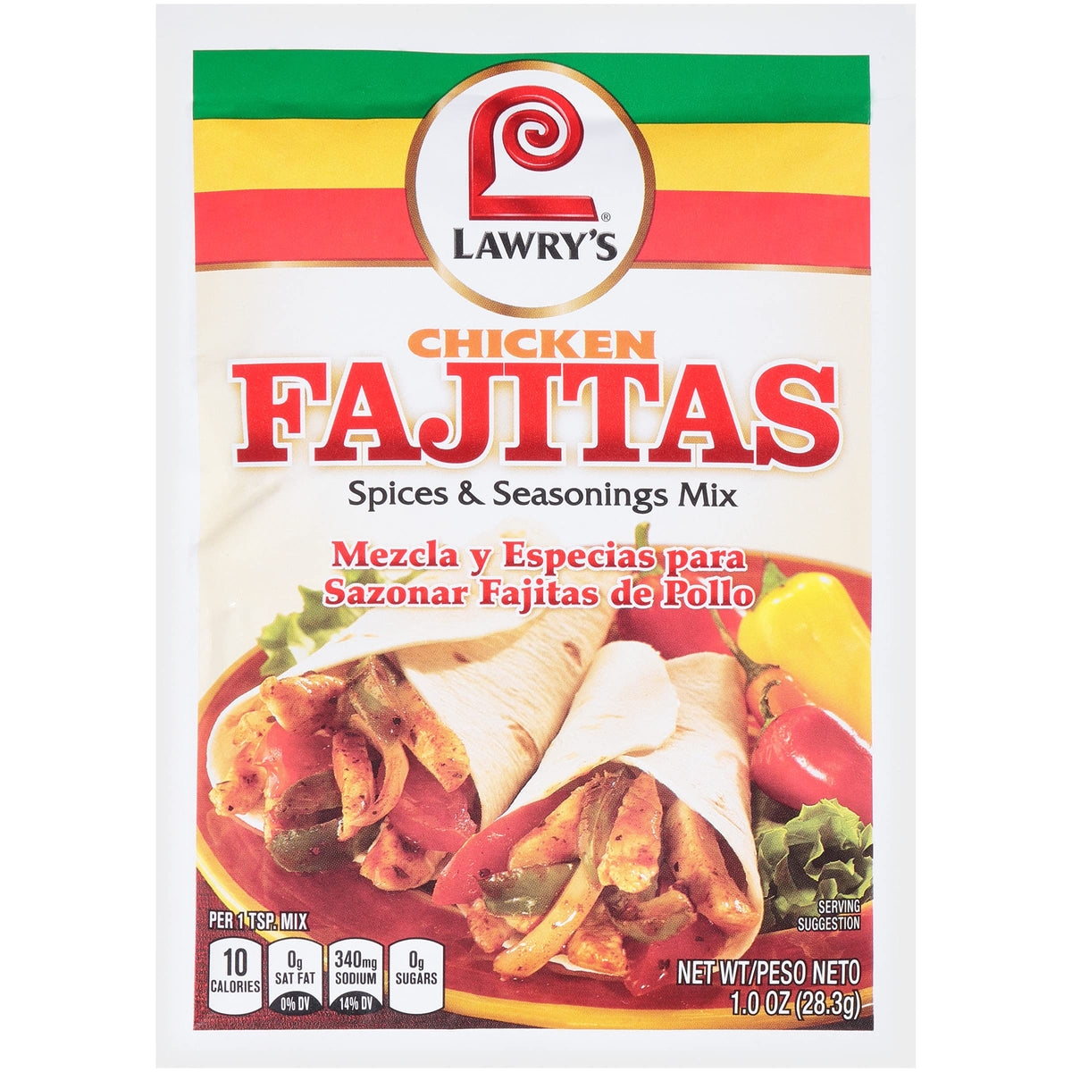 Lawry'S Chicken Fajitas Spices & Seasonings Mix, 1 Oz (Pack Of 12)