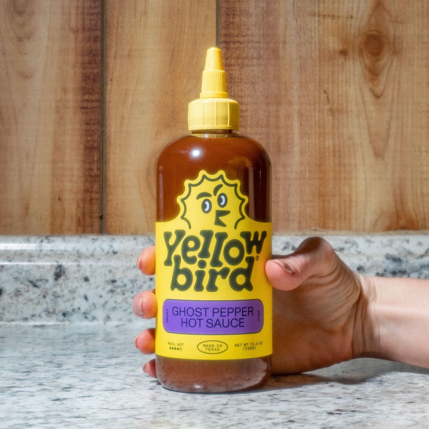 Yellowbird Ghost Pepper Hot Sauce - Smoky Pepper Sauce with Tomatoes & Onions - 19.6 oz - Plant-Based, Gluten Free, Non-GMO