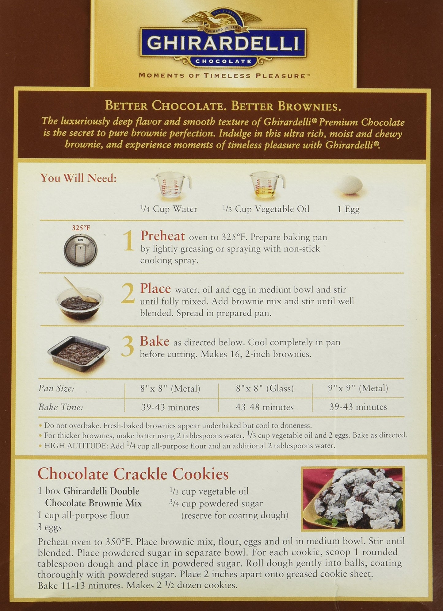 Ghirardelli Chocolate DOUBLE CHOCOLATE Brownie Mix 18oz. (2 Boxes)