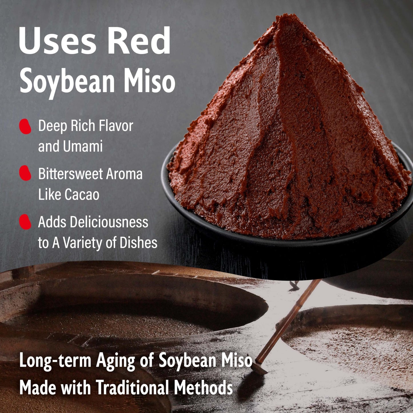 Yamasan Kyoto Uji Japanese Dry Red Miso Seasoning, Freeze-Dried Red Miso Powder, Rich Flavor And Umami, No Additives, Vegan, Del