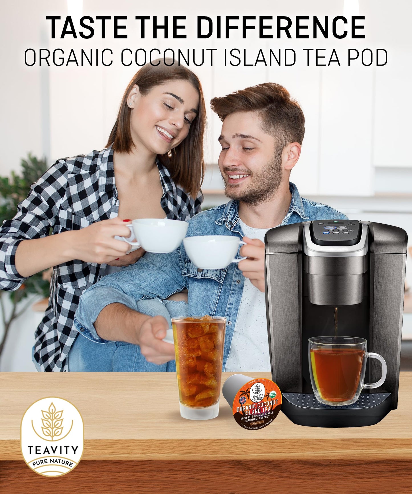 Coconut Rooibos Tea Pods For Keurig - Organic Ginger Tea, Rooibos, Cinnamon, Cardamom, Coconut By Coconut Island Teavity (24 Tea
