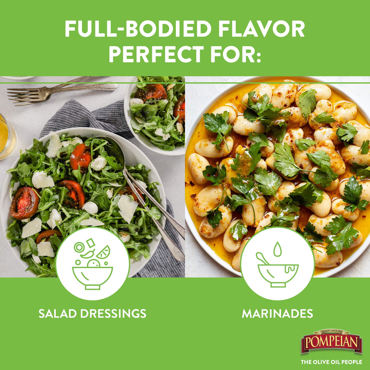 Pompeian Robust Extra Virgin Olive Oil, First Cold Pressed, Full-Bodied Flavor, Perfect for Salad Dressings & Marinades, 101 FL.