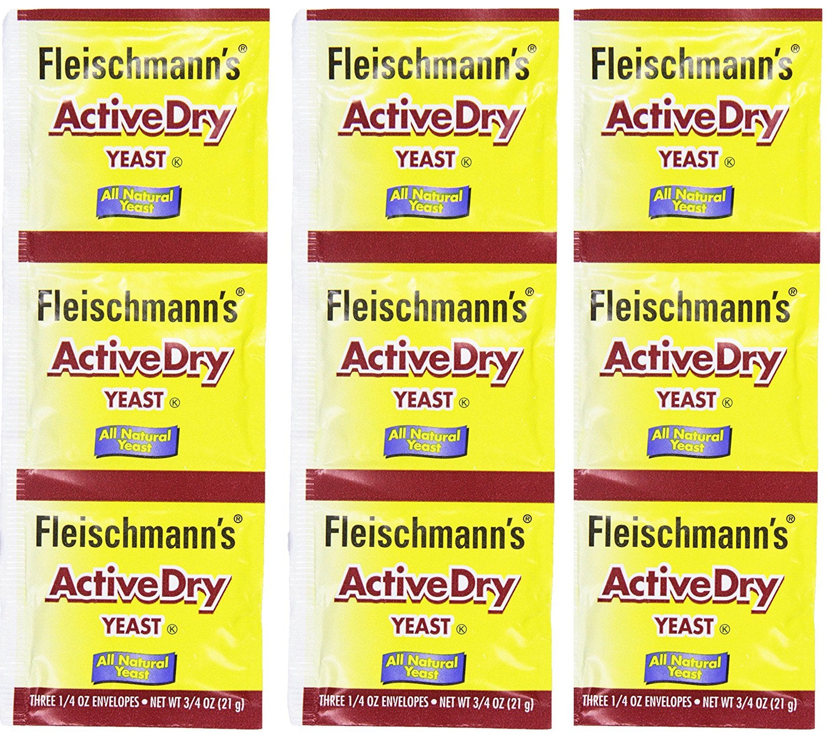 Fleischmann s Active Dry Yeast,0.25 Ounce, 9 Count