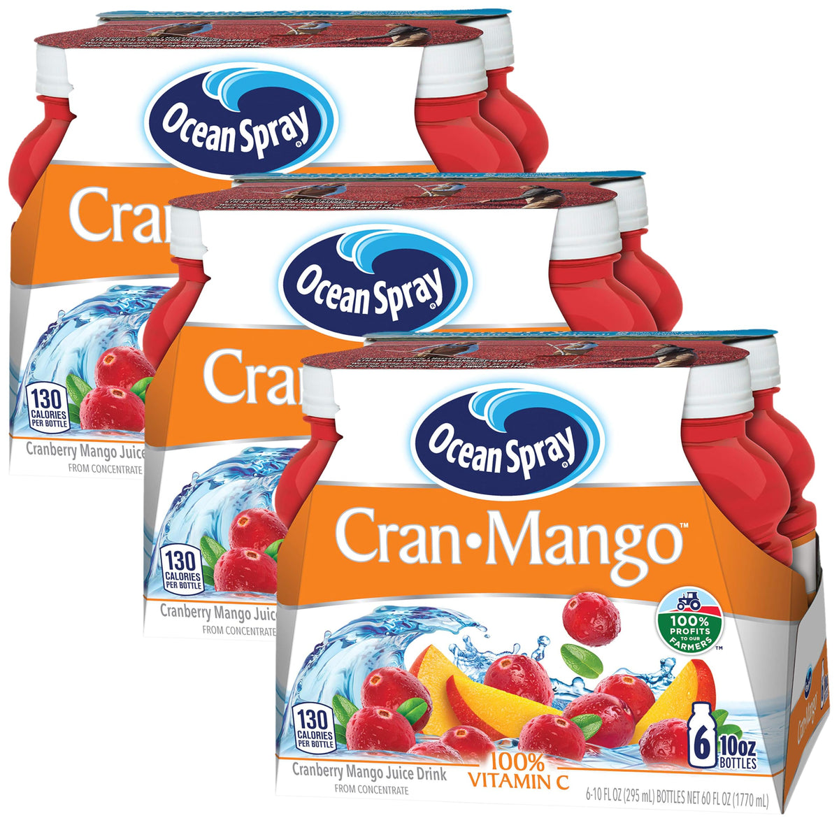 Ocean Spray Juice Drink, Cranberry Mango, 10 Fl Oz Bottles, 18 Pack
