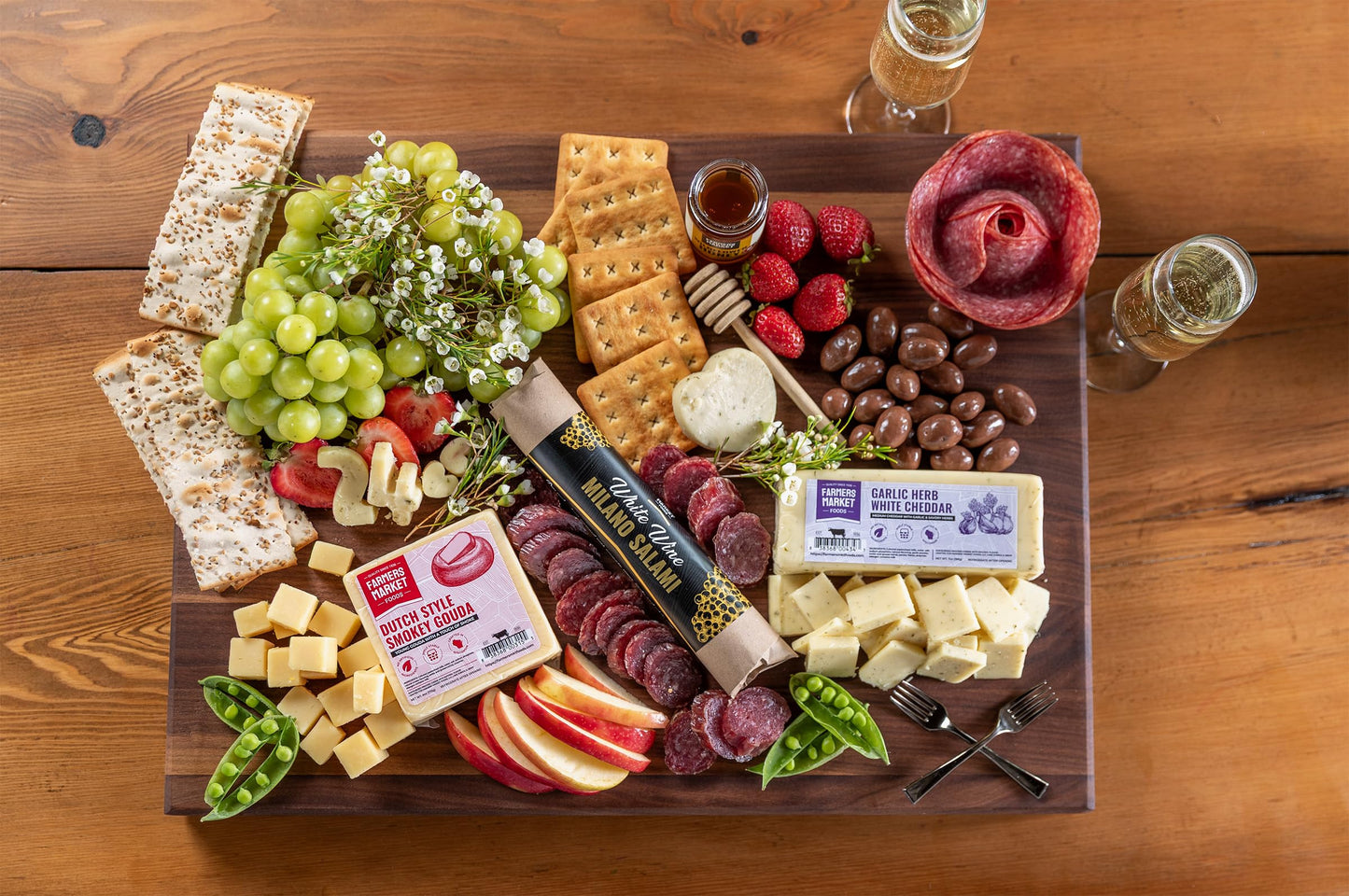 Farmers Market Gift Basket, Gluten Free, Keto, Paleo, Low Sodium, Zero Sugar, Genoa Salami, Christmas Charcuterie Board, Holiday Meat And Cheese Gift Basket, Ultimate Collection