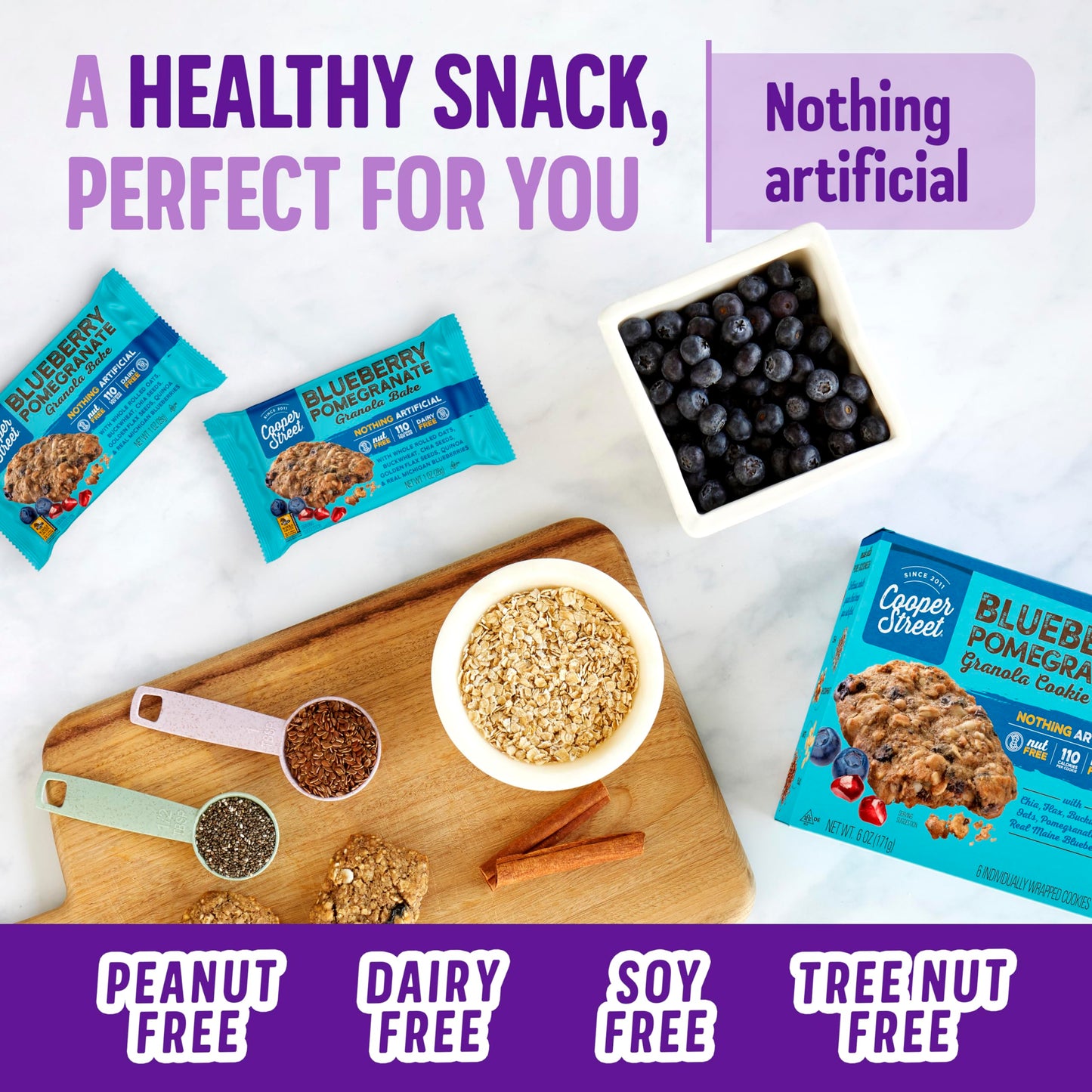 Cooper Street Cookies Chewy Granola Bakes Blueberry Pomegranate, 1 Ounce (1 Ounce (18 Count))