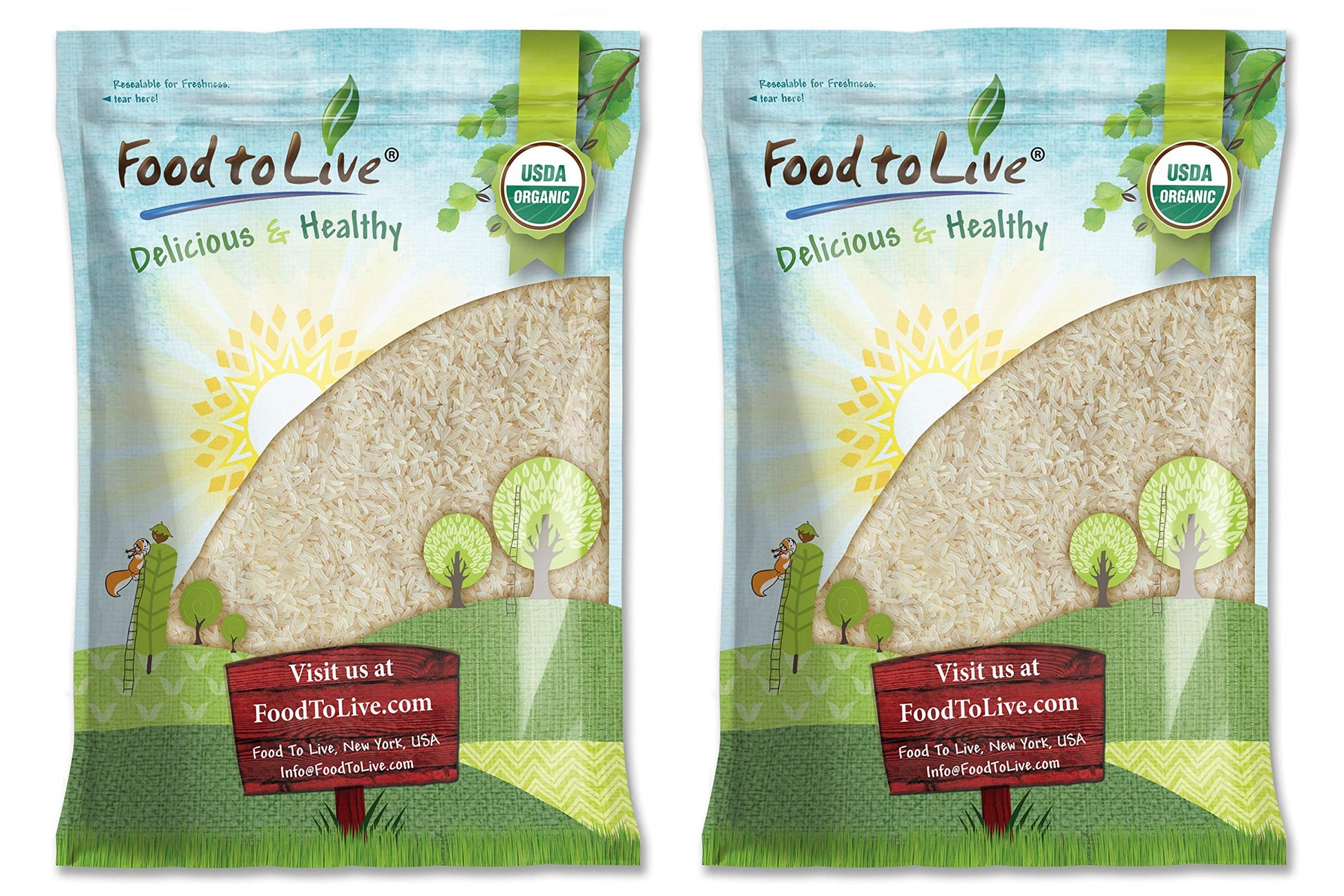 Organic Parboiled Long Grain White Rice, 20 Pounds - Non-GMO, Kosher, Vegan, Bulk. Partially Precooked Converted Rice. Easy-cook