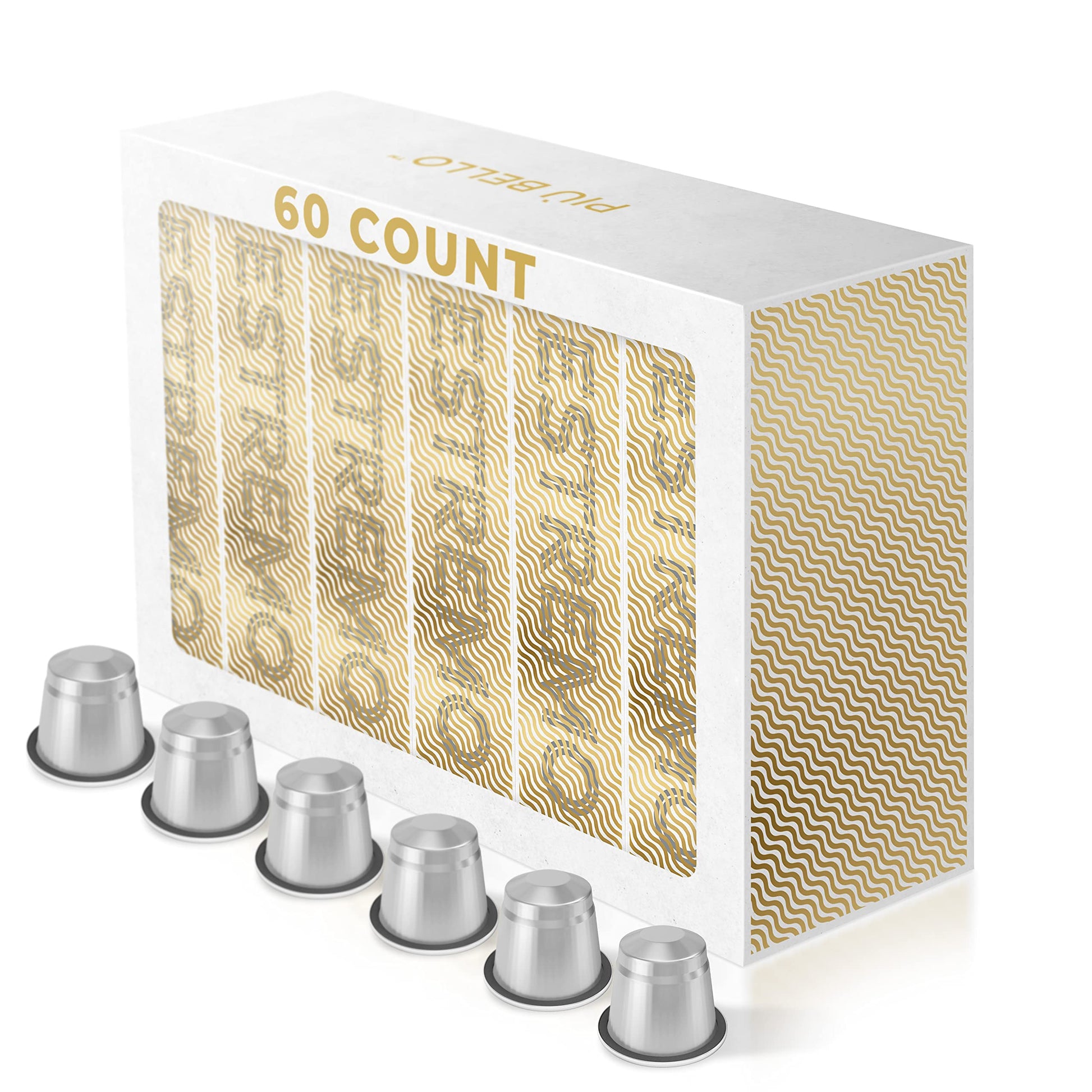 PIU BELLO Espresso Coffee Pods – Compatible with Nespresso Original – Rich & Balanced Taste – 60 Count (Single Flavor)