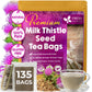 Freshdrinkus, Enhanced 135 Milk Thistle Tea Bags, 100% Natural & Pure From Milk Thistle Seeds. Milk Thistle Seed Herbal Tea. Made With Natural Material Tea Bags. No Sugar, No Caffeine, No Gluten, Vegan.