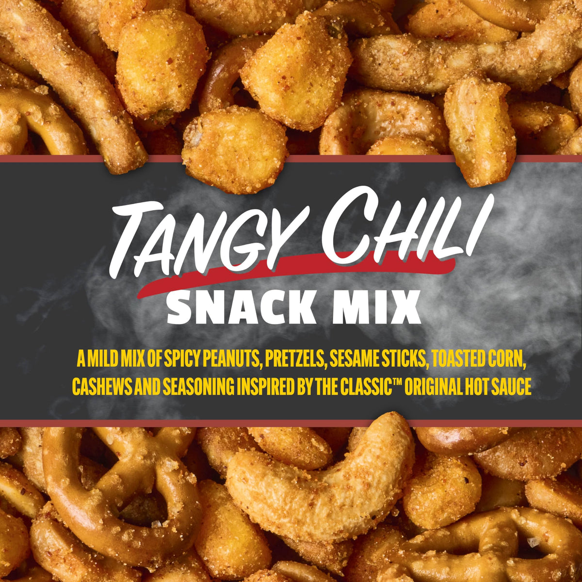 Snak Club Tangy Chili Snack Mix, Mild Spicy Snacks, 4.5 oz Resealable Bag (6 Count)