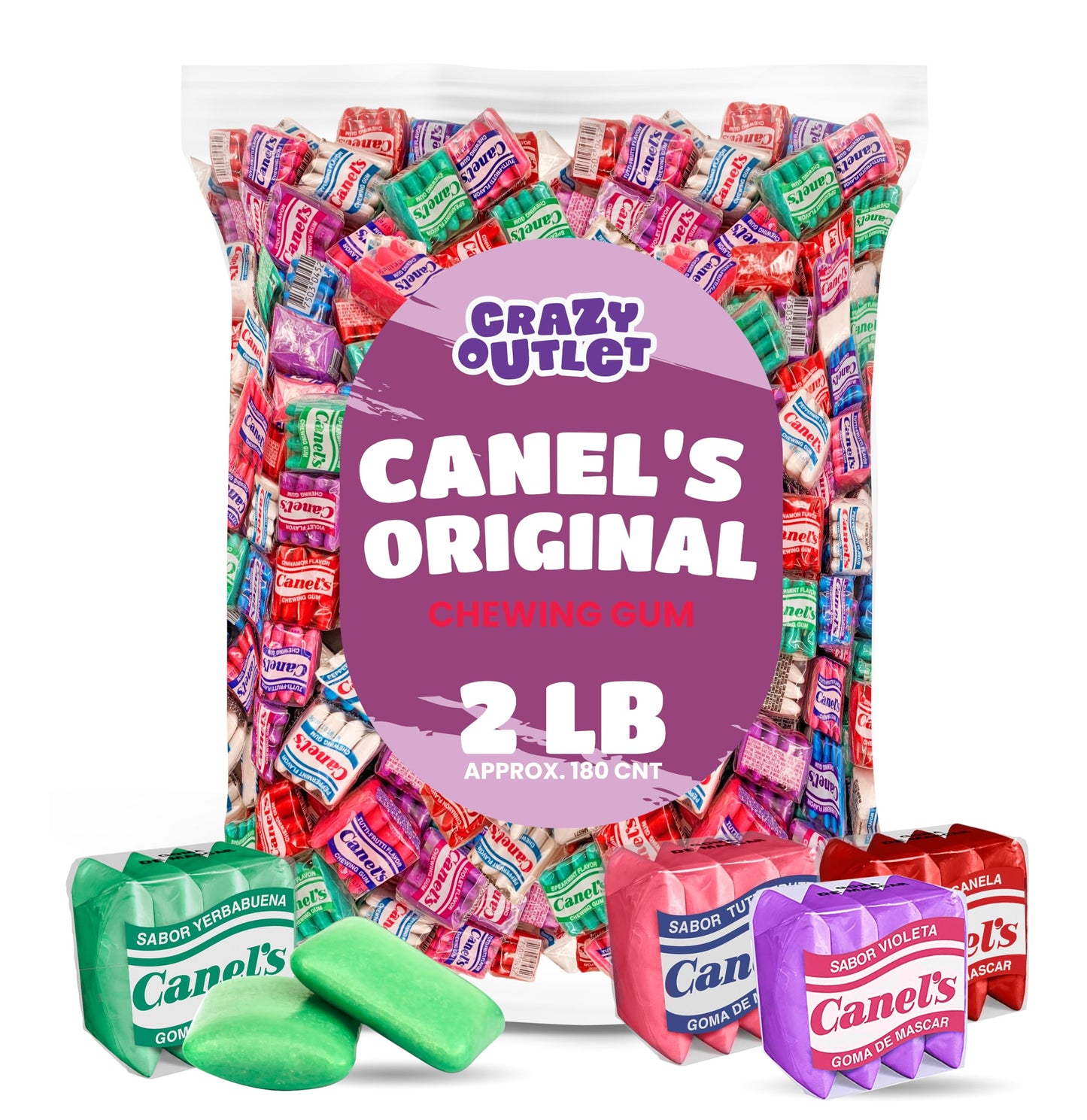 Canel'S Original Chewing Gum - 2 Pound Bulk Pack (About 180 Count) - Assorted Flavors