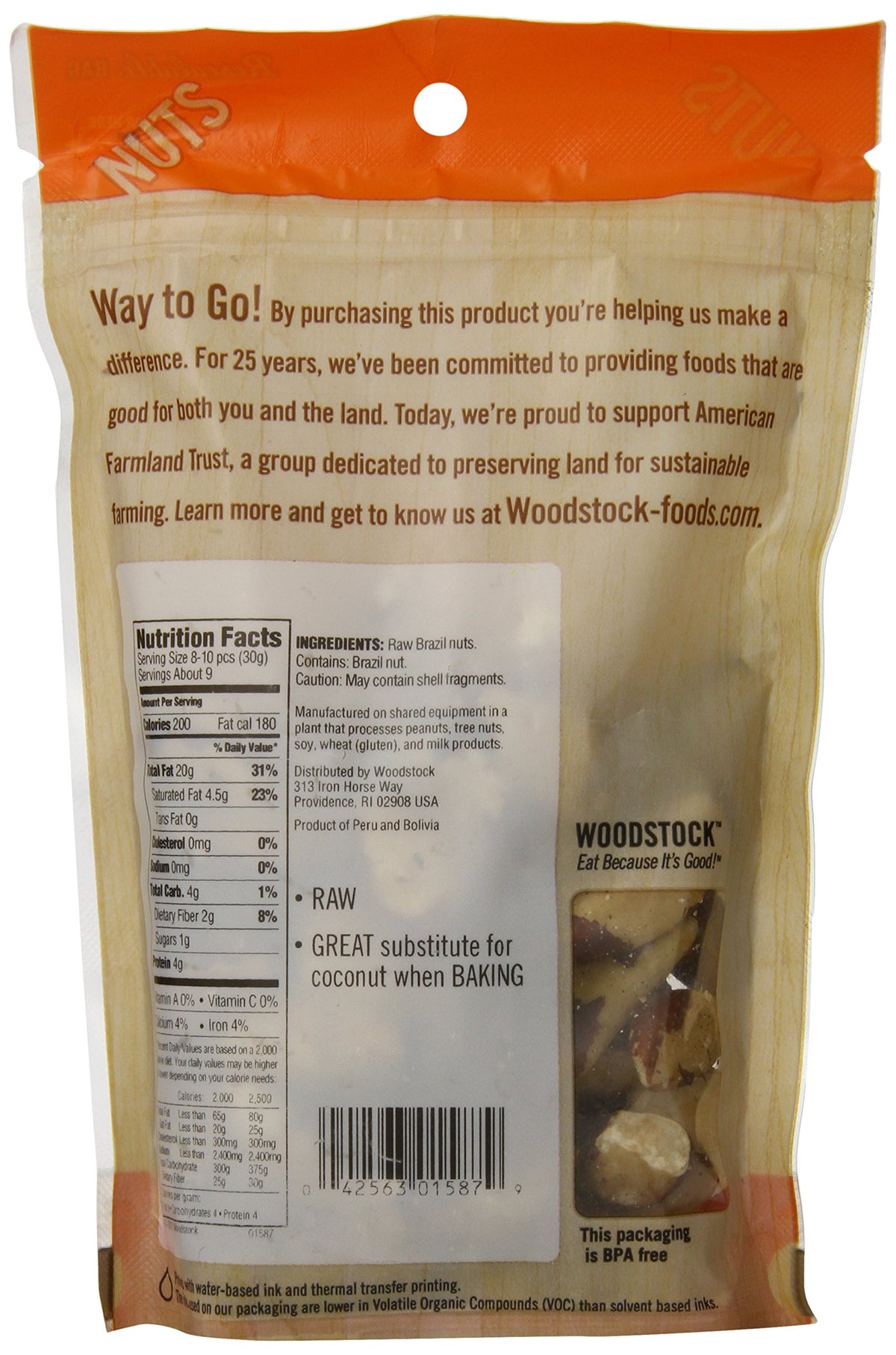 Woodstock Natural Brazil Nuts, 9 Ounce