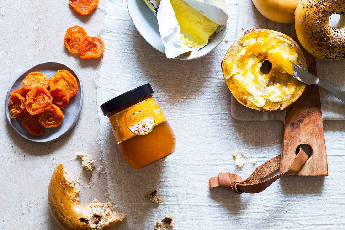 Tuscanini Premium Italian Apricot Preserves, Spreadable Fruit Jam, 11.64 oz, No High Fructose Corn Syrup, Gluten Free