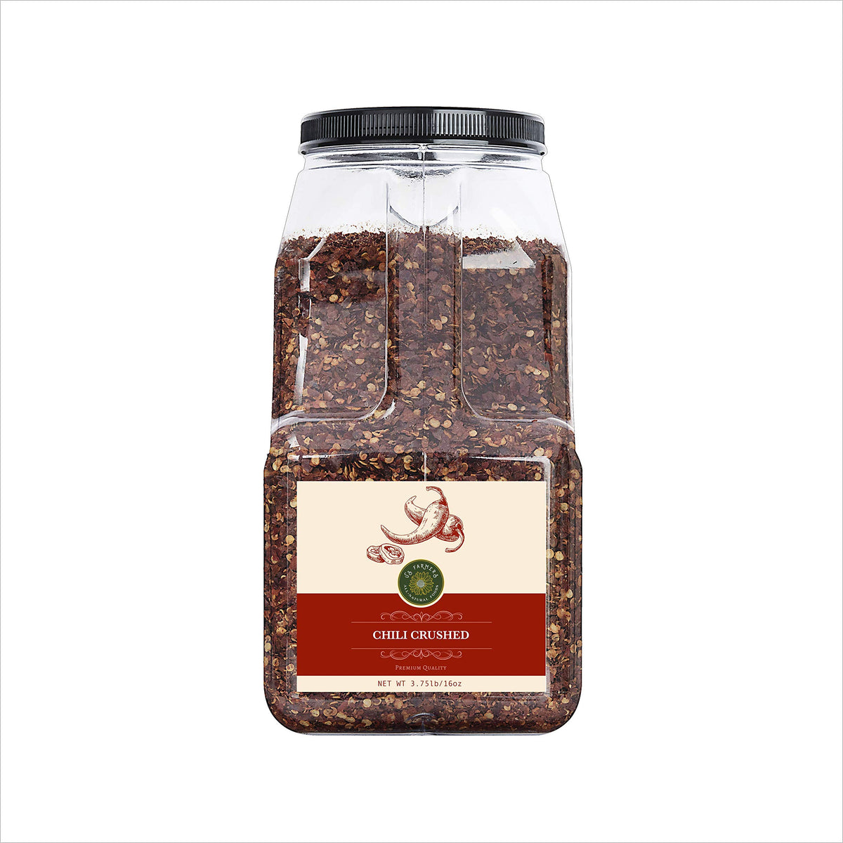 Us-Farmers Natural Premium Quality Chili Crushed Red Pepper (3.75Lb)