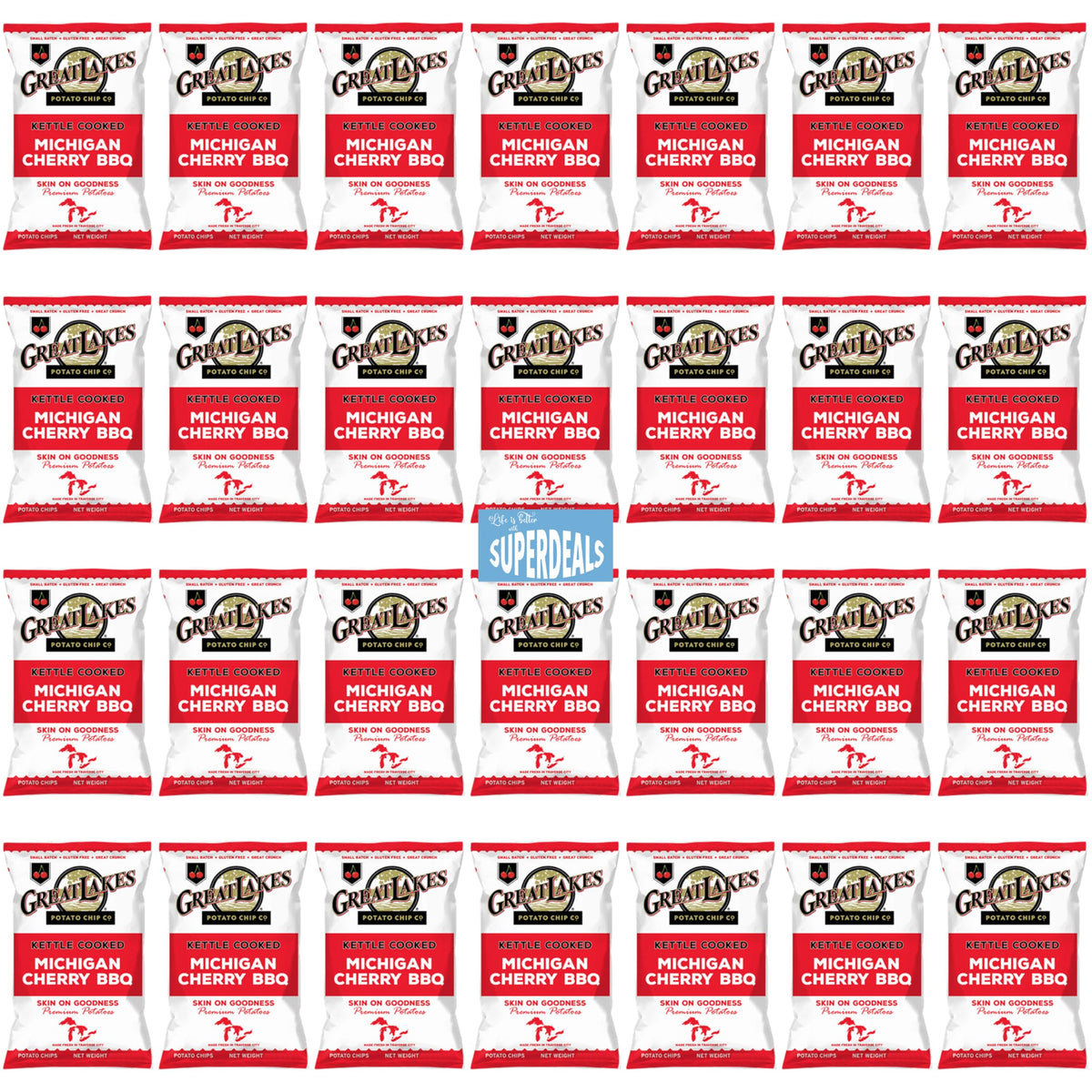 Kettle Cooked Potato Chips – Michigan Cherry Bbq (1.375 Oz, 28 Bags) + Surprise Gift From Superdeals