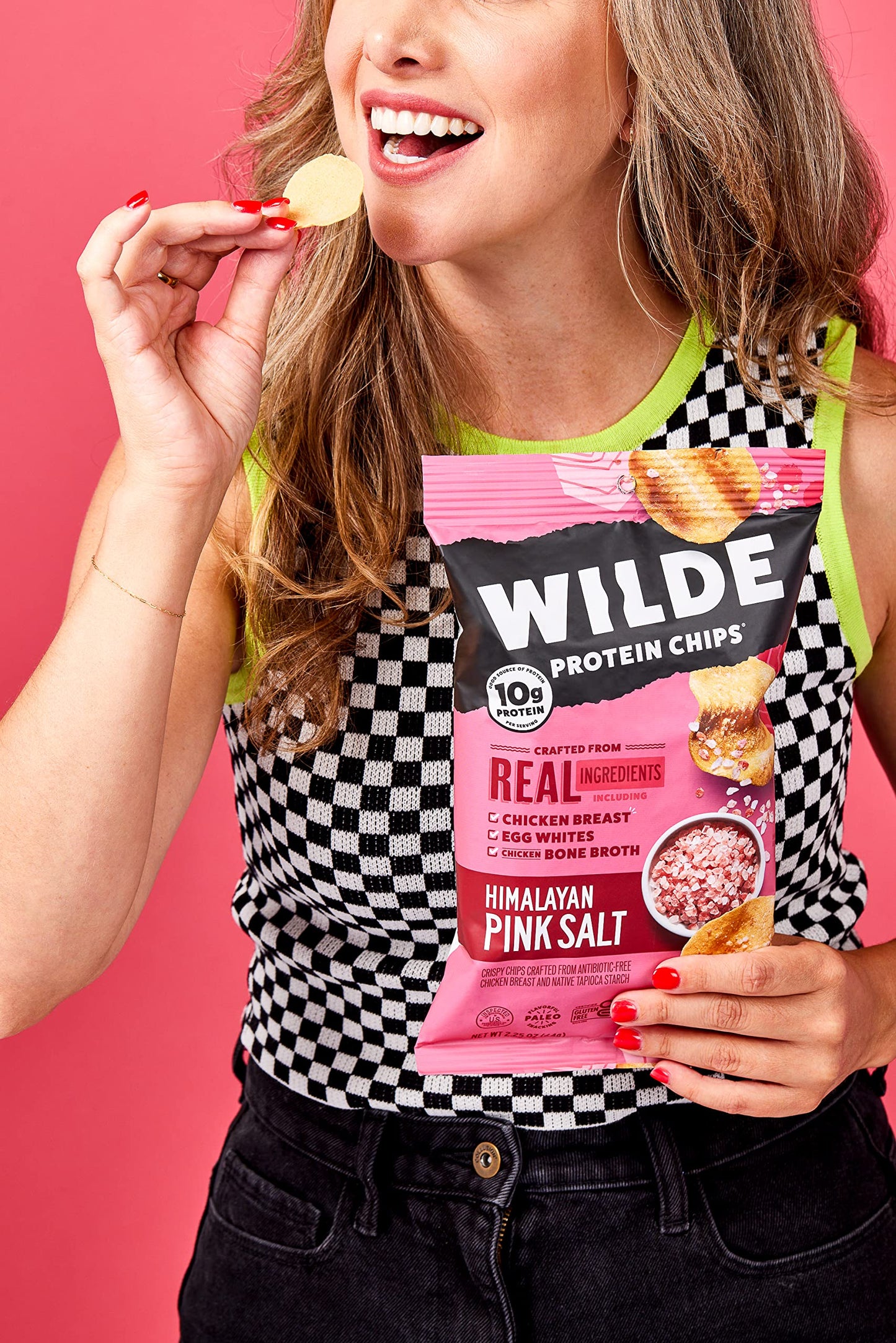 Wilde Himalayan Pink Salt Protein Chips, Thin And Crispy, High Protein, Keto Friendly, Made With Real Ingredients, 2.25Oz Bags (Pack Of 3)…