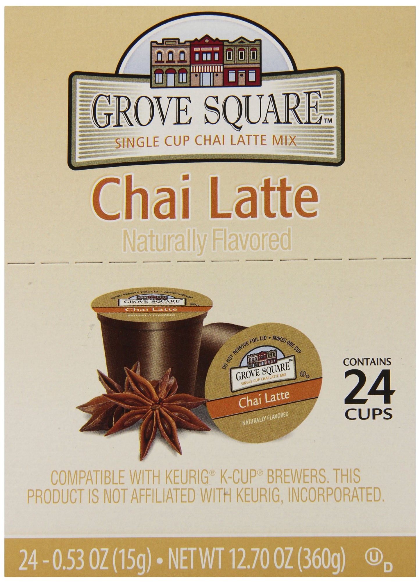 Grove Square Chai Latte, 24 Single Serve Cups, 3.18 Ounce (Pack of 4), Model 12G77964652