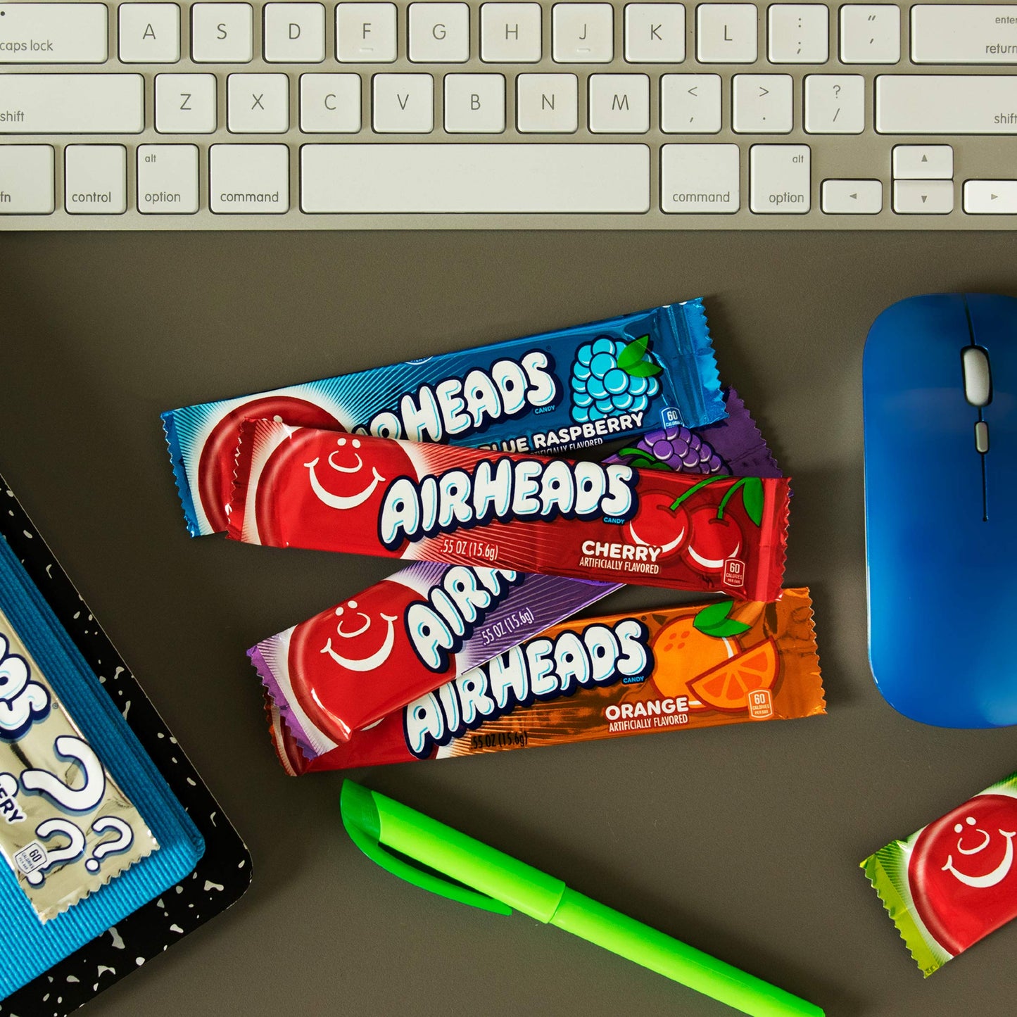 Airheads Candy Bars, Chewy Fruit Taffy, 72 Individually Wrapped Bars, Assorted, Back to School, Parties, Model 00-VGGBJC-47