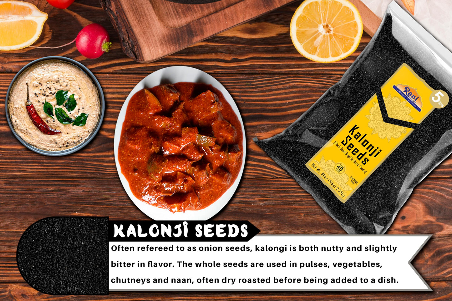 Rani Kalonji (Black Seed, Nigella Sativa, Black Cumin) Seeds 80Oz (5Lbs) 2.27Kg Bulk ~ All Natural | Gluten Friendly | Non-Gmo | Vegan | Indian Origin