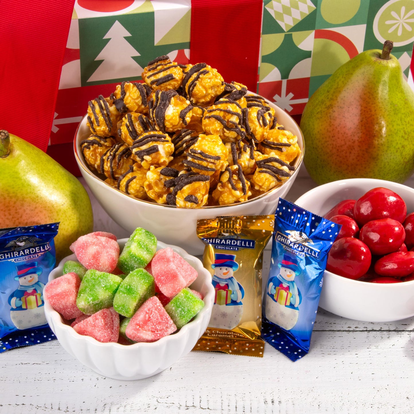 A Gift Inside Merry Christmas Fruit & Treats Tower