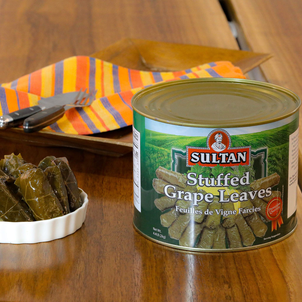Sultan Vegetarian Stuffed G  Leaves, Dolma, 4.4 lb, Perfect for Mezze Platter, Serve Hot or Cold, Appetizer or Entrée