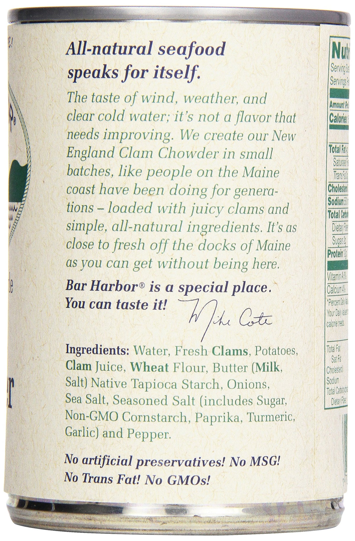 Bar Harbor Chowder, All Natural New England Clam, Cans - 15 Ounce