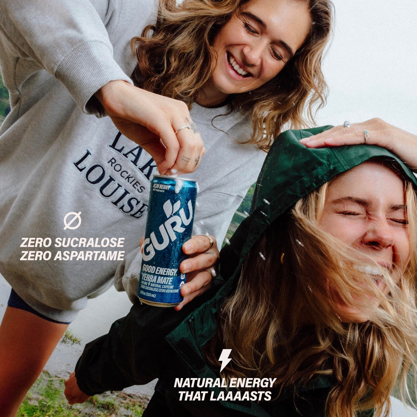 GURU Organic Yerba Mate Energy Drink, Low Calorie, 140mg Caffeine, Acai Berry, 12oz (Pack of 12), Natural