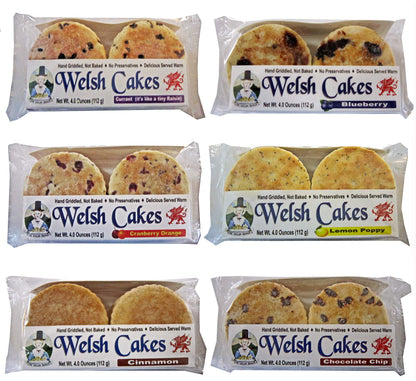 Welsh Baker Welsh Cakes - 6 Flavor Variety Box - 24 Cakes