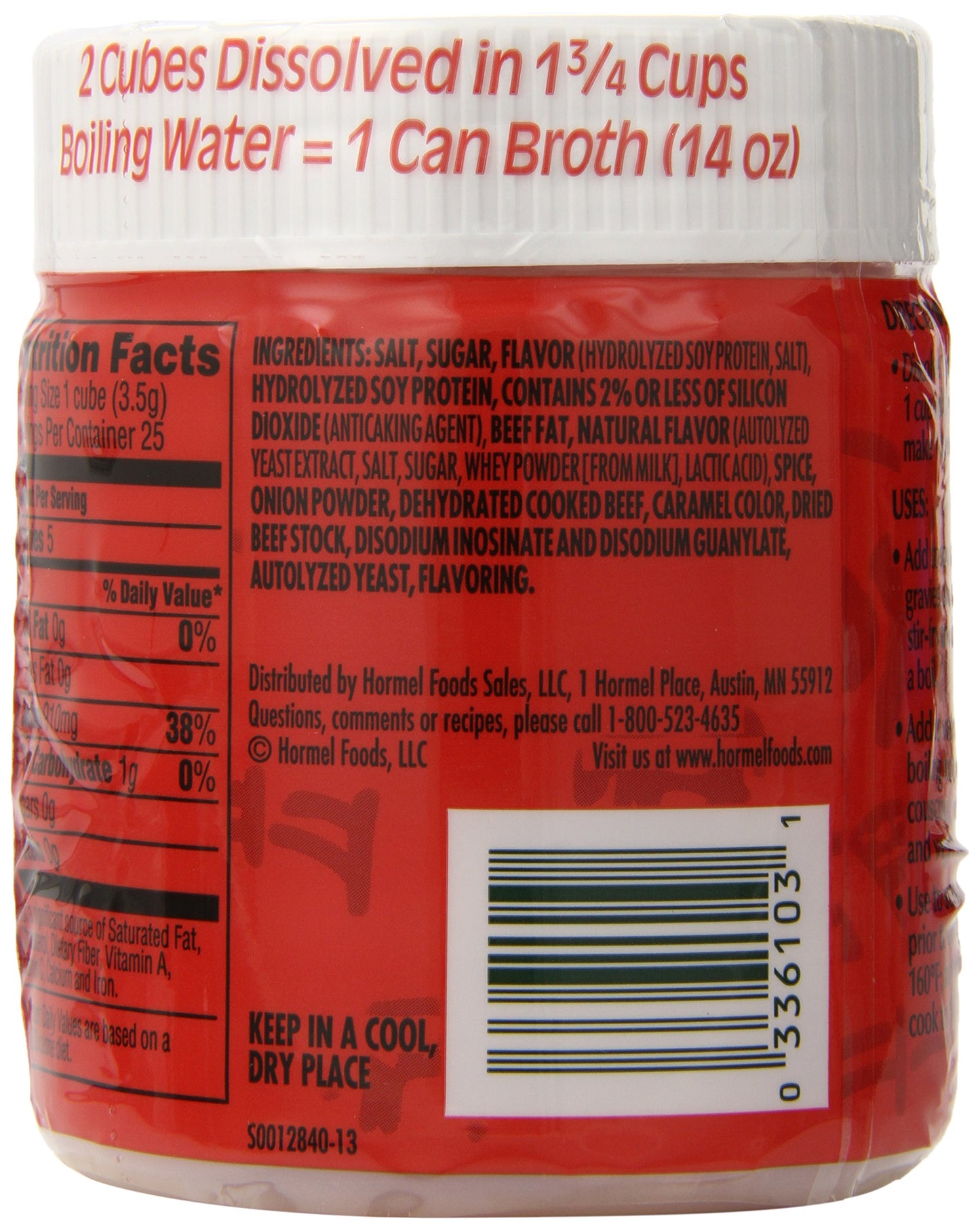 Herbox Bouillon Cubes Beef 25 cubes, 3.2500-ounces (Pack of6)