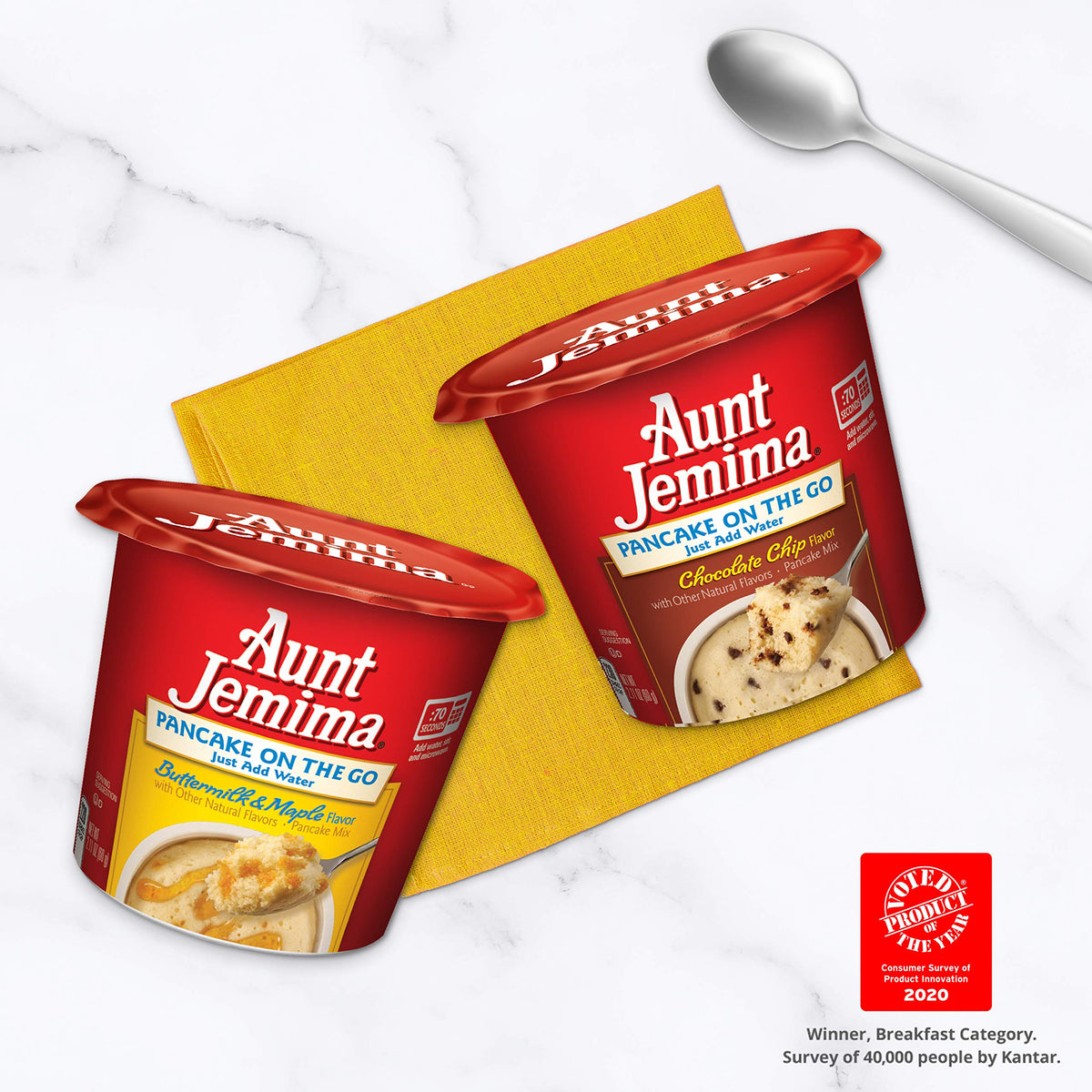 Quaker Aunt Jemima Pancake Cups, 2 Flavor Variety Pack, 12 Individual Cups