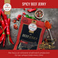 Premium Aufschnitt Beef Jerky - Low Sodium, Spicy - 5 Pack, 2 Ounce - Keto & Halal Friendly, Certified Kosher, Made in USA