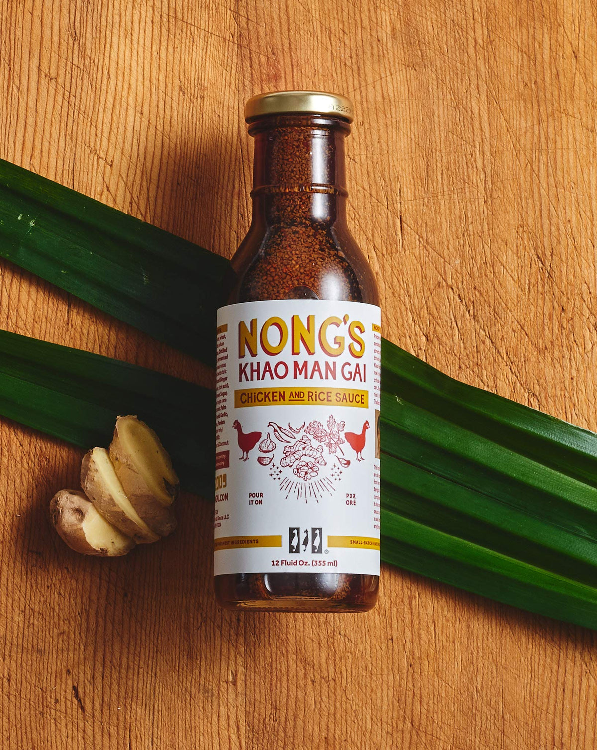 Nongs Khao Man Gai Sauce, Ginger Garlic Chili Sauce, Chicken And Rice, Portland Oregon - 12Oz