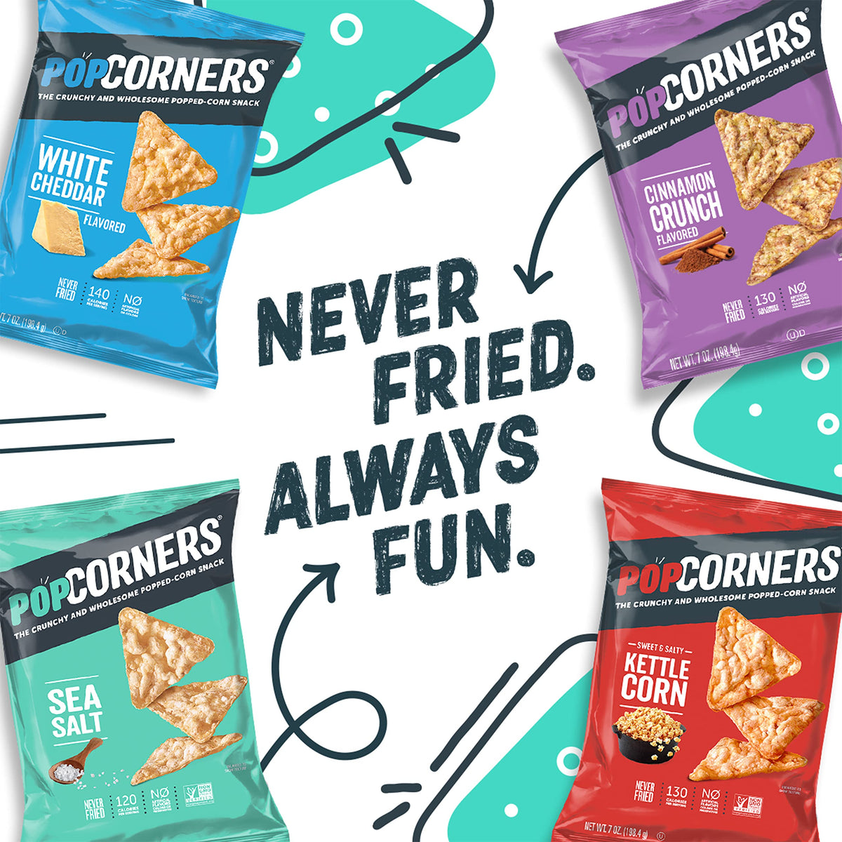 Popcorners Popped Corn Snacks, Core 3 Flavor Pack, 1 Ounce (Pack Of 20) (Packaging May Vary)