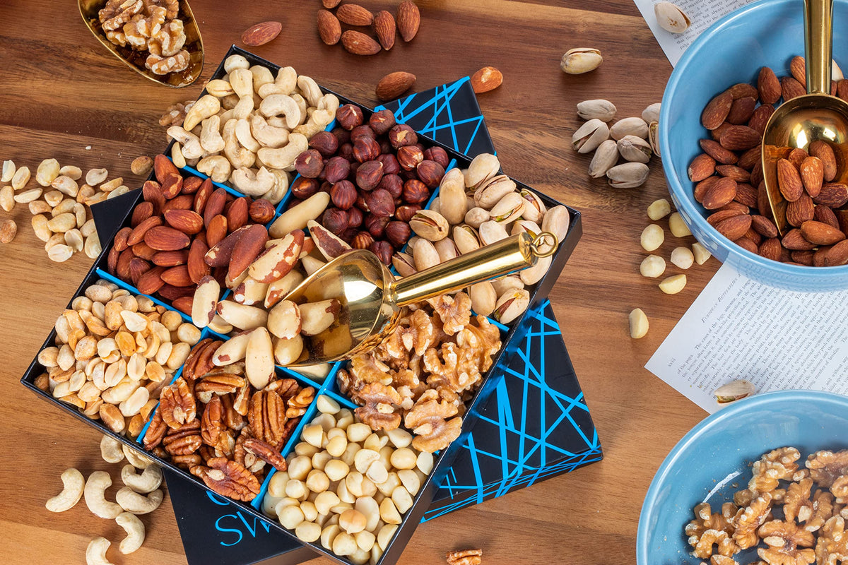 Nuts Gift Basket - Freshly Roasted And Natural Mixed Nut Gift Box - Gourmet Healthy Food Gift For Men/Women - Gourmet Gift, Heal