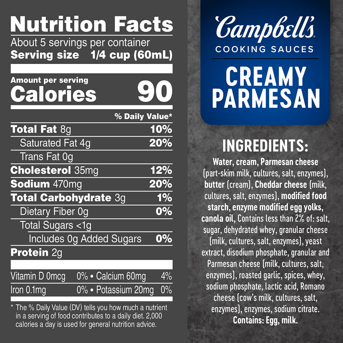 Campbell's Cooking Sauces, Creamy Parmesan Sauce, 11 Oz Pouch