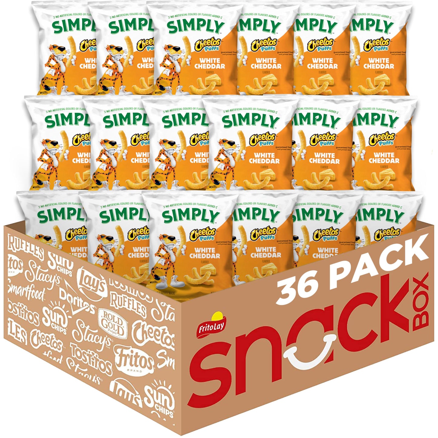 Simply  Cheetos Puffs White Cheddar  0.875 Ounce (Pack of 36)
