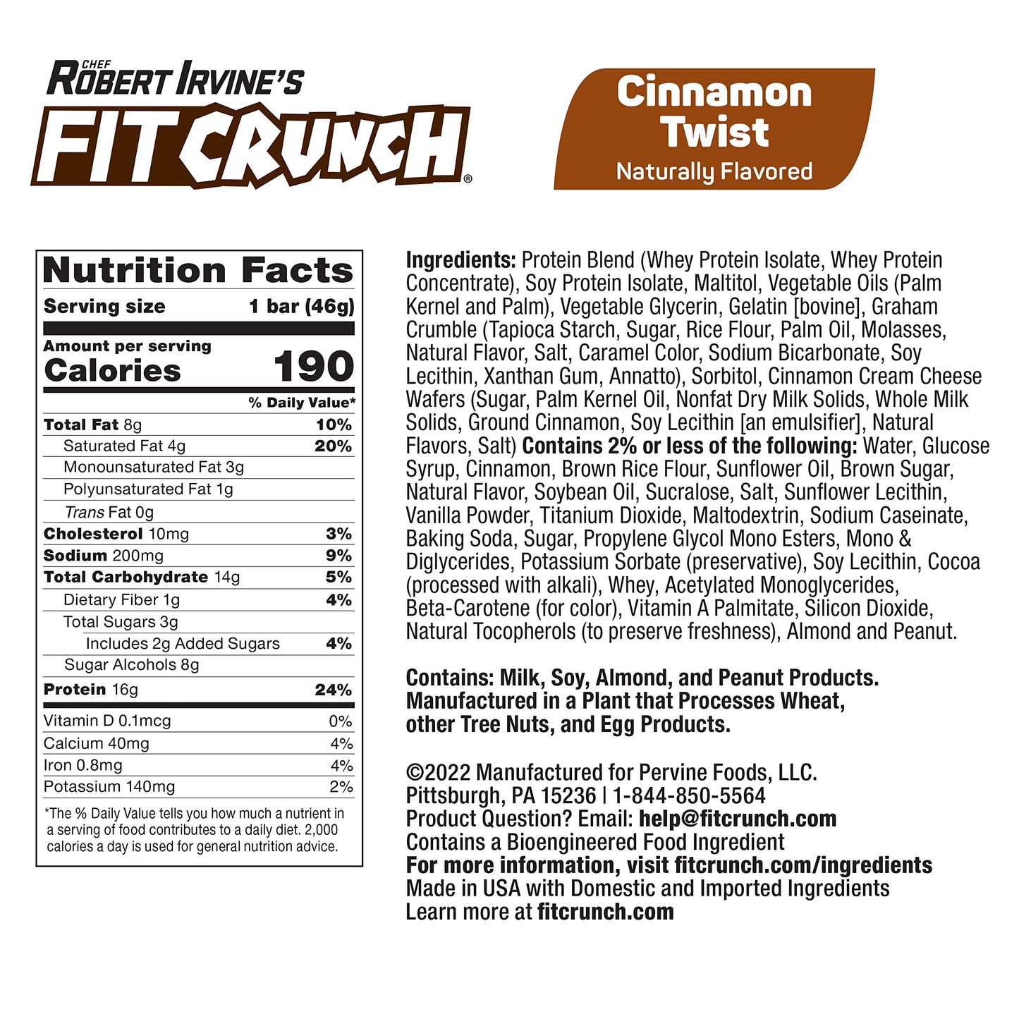 Fitcrunch Snack Size Protein Bars, 6-Layer Baked Bar, 3G Of Sugar & Soft Cake Core (18 Bars, Cinnamon Twist)