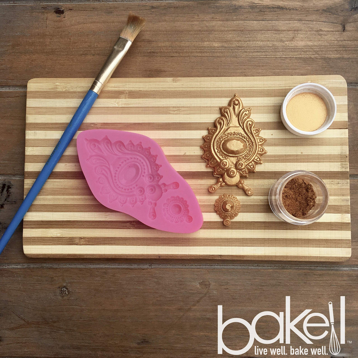 Luster Dust - Aztec Gold (4G 1X Jar) | Edible Vegan Dust & Paint For Cake Decorating, Ice Cream, Desserts, Cocktails And Beverag