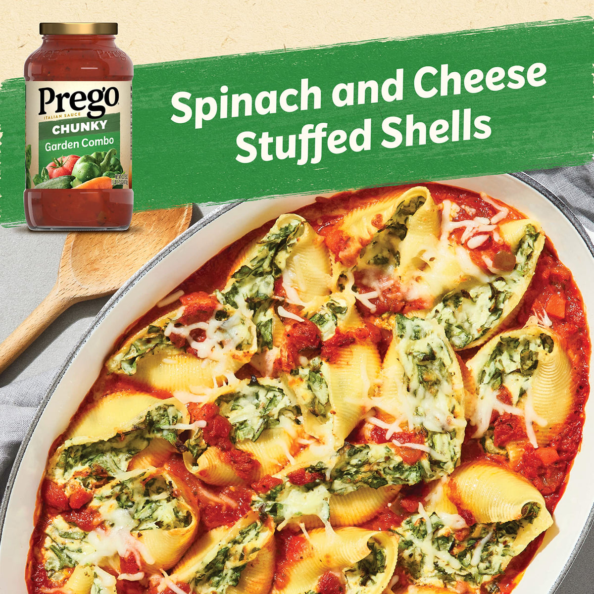 Prego Chunky Garden Combo Pasta Sauce, 23.75 Oz Jar (Case of 12)