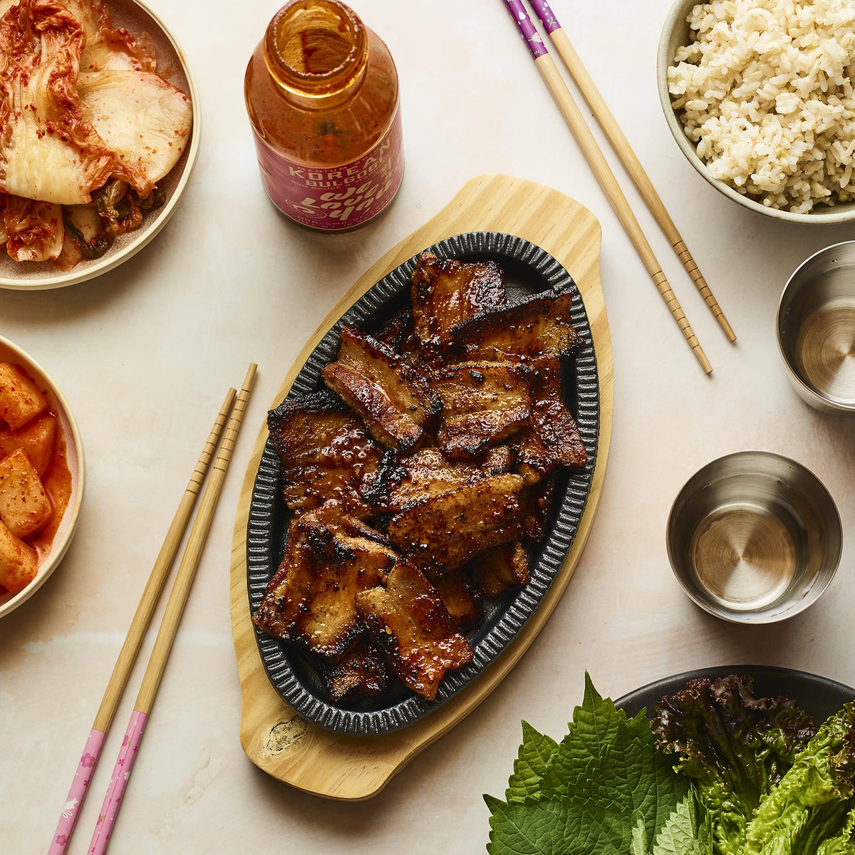Medium Spicy Korean Bulgogi Kalbi Galbi BBQ Marinade & Sauce Gluten-free, Non-GMO, Vegan, OU Kosher 15oz (pack of 1)