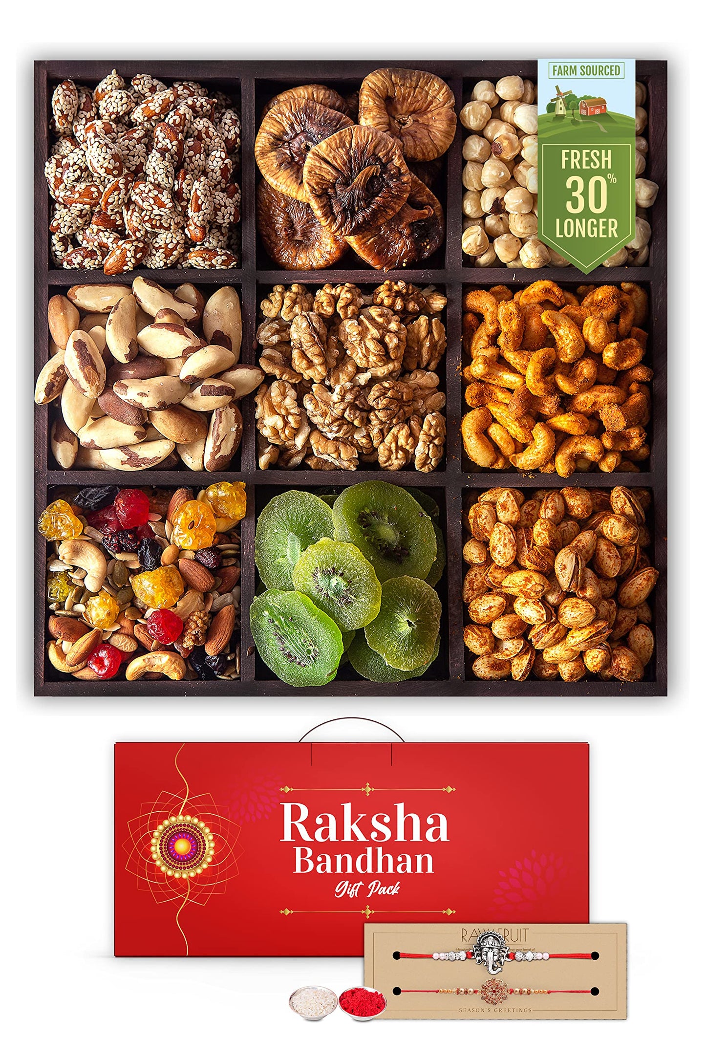 Hyperfoods Rakhi For Brother Combo Of 2 With Gift Rakhi Hamper For Brother With Dry Fruits Premium Rakshabandhan Gifts For Broth
